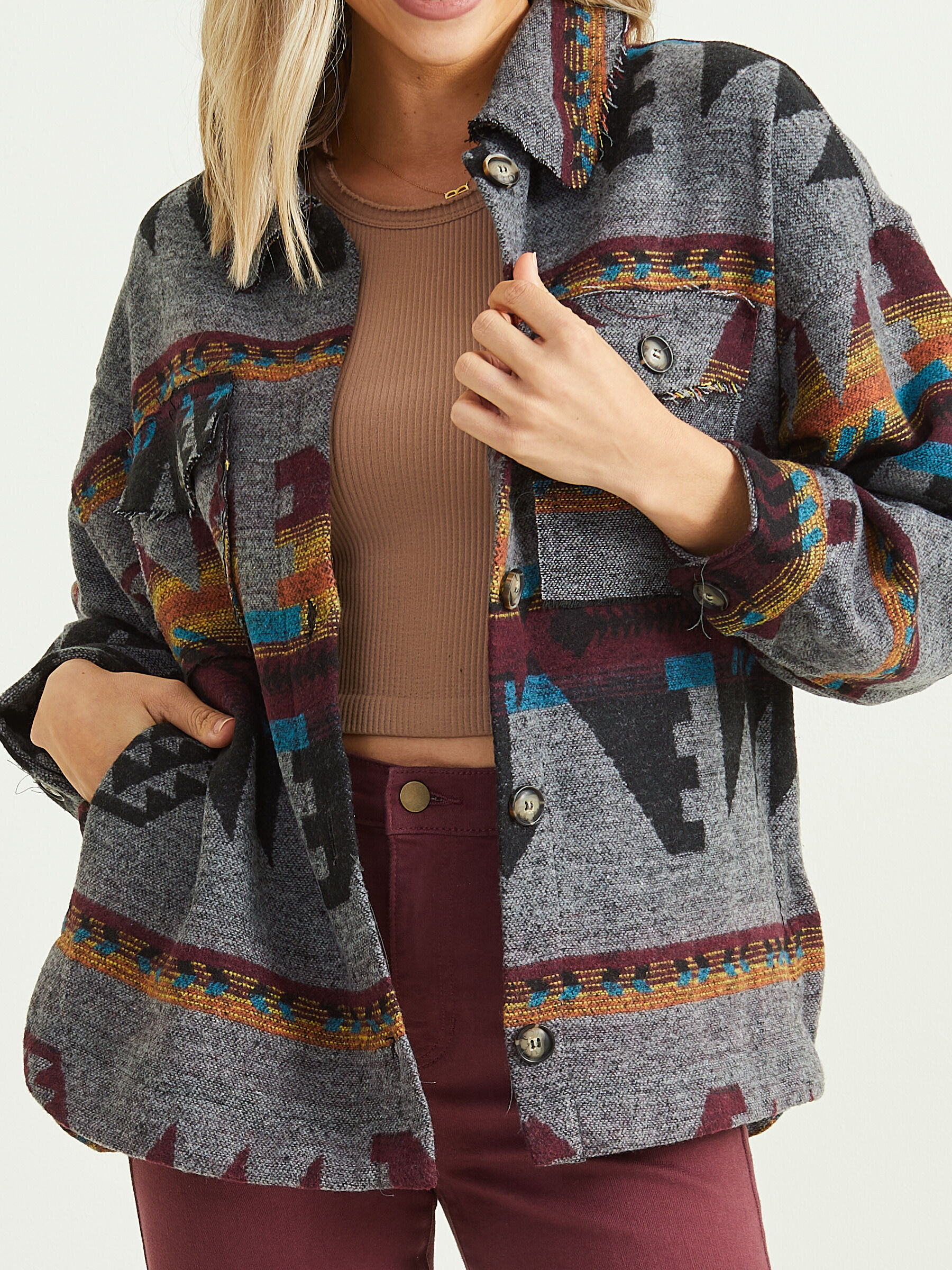 Kinsley Aztec Shacket | Altar'd State