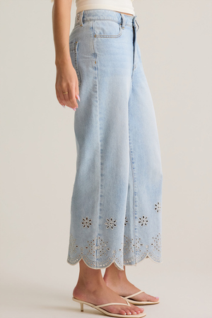 Natalee Embroidered Eyelet Jeans - Altar'd State - 
