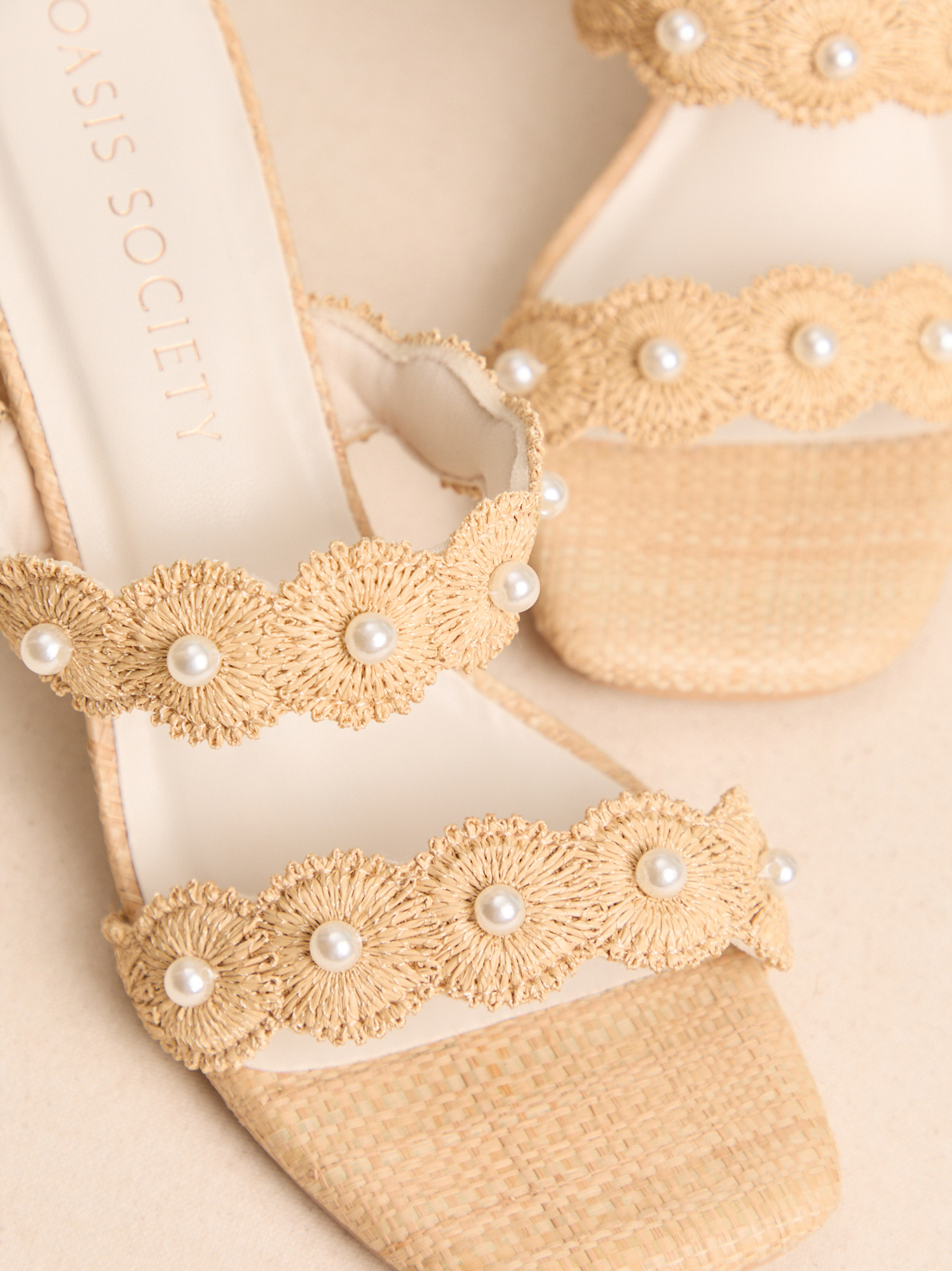 Helena Pearl Scallop Heel in Natural | Altar'd State