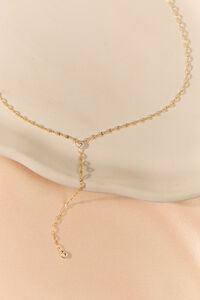 Texture Chain Crystal Y-Necklace in Gold | Altar'd State