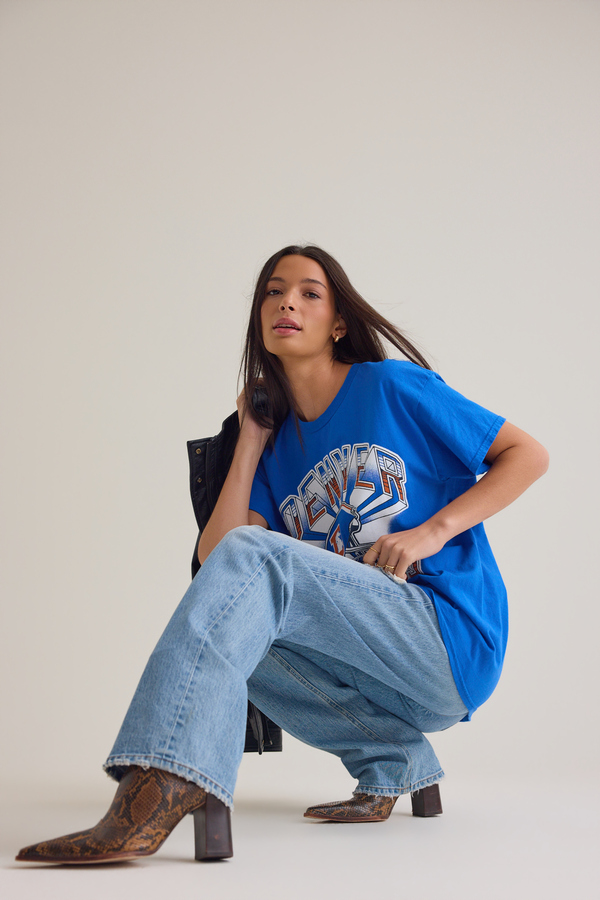 Denver Broncos Oversized Graphic Tee Detail 5 - Altar'd State