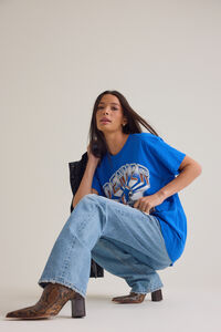 Denver Broncos Oversized Graphic Tee Detail 5 - Altar'd State