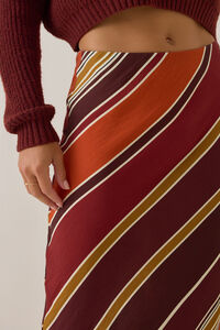 Asher Bias Stripe Midi Skirt Detail 3 - Altar'd State