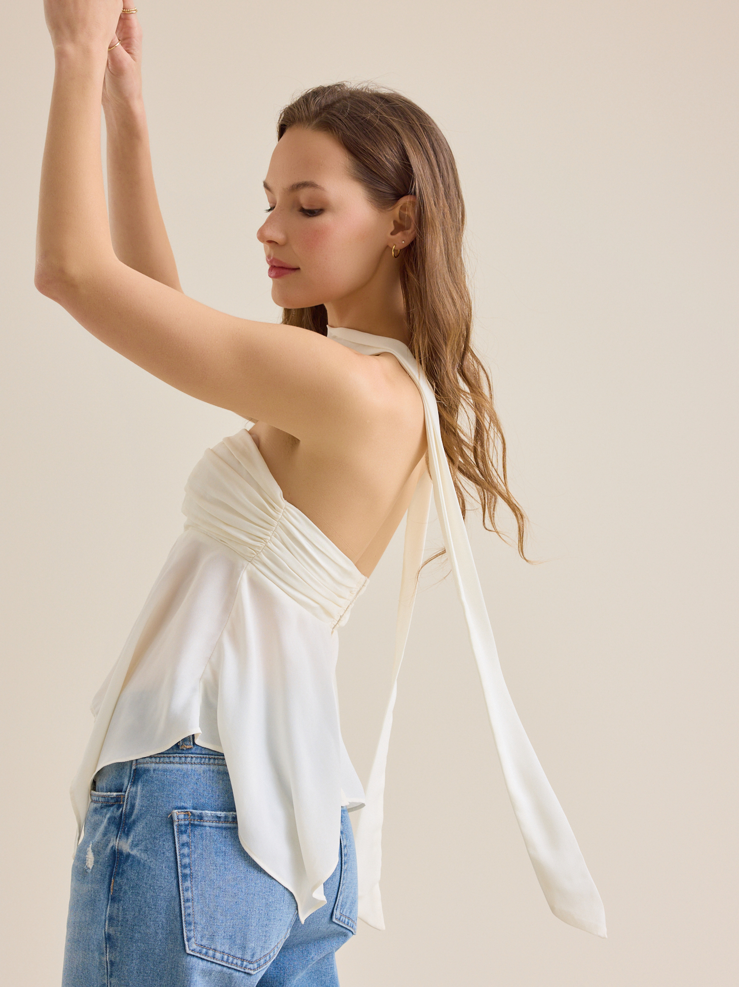 Penny Tube Top & Neck Scarf in Ivory | Altar'd State