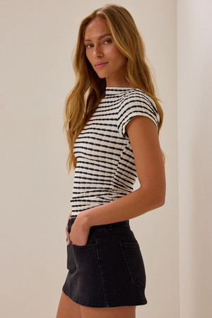 Revel Stripe Boatneck Top - Altar'd State - 