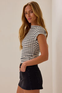 Revel Stripe Boatneck Top Detail 3 - Altar'd State