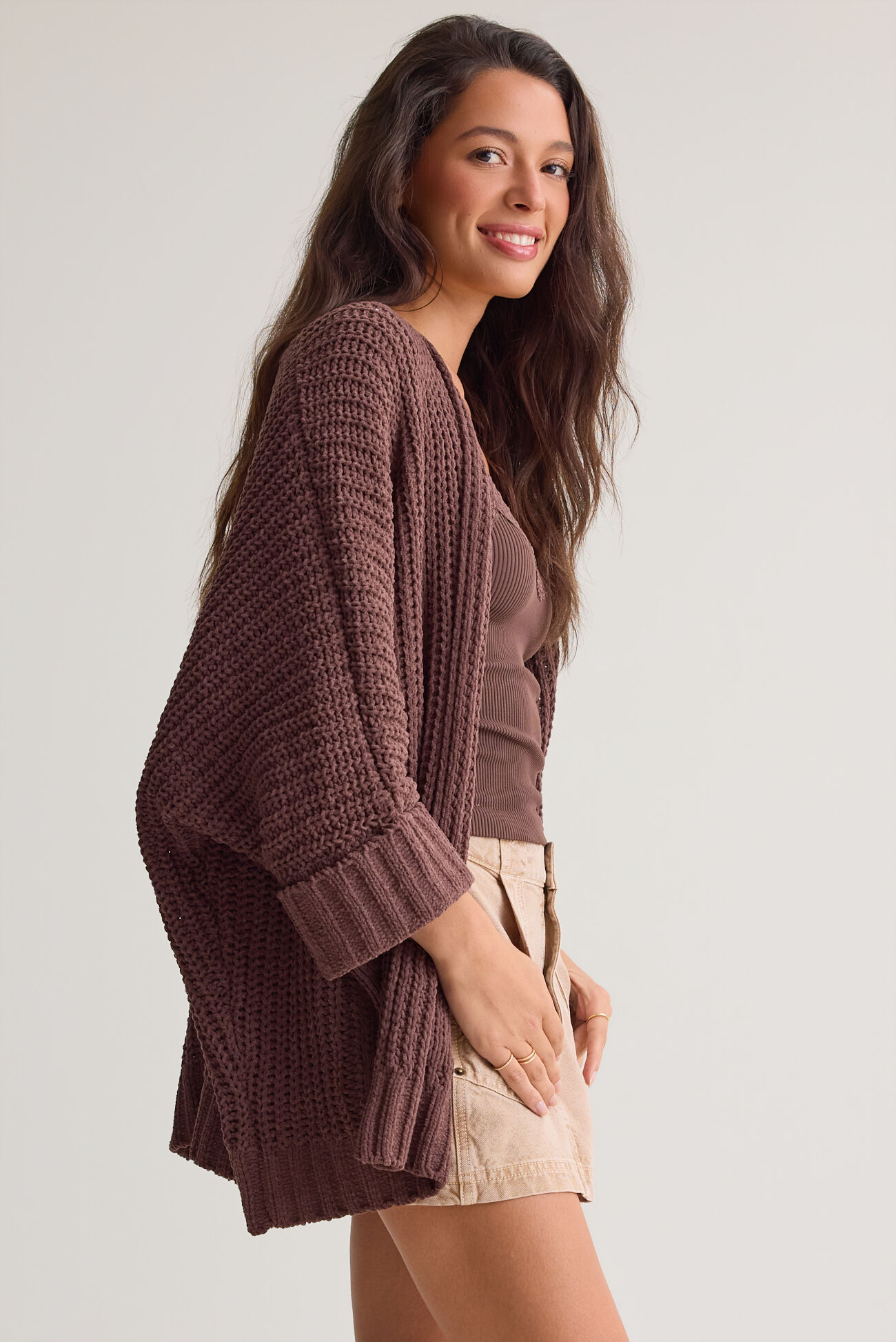 Olivia Chenille Open Front Cardigan