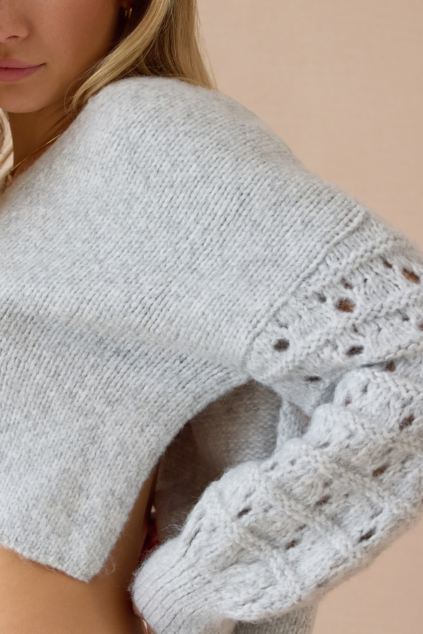 Arleth Cropped Sweater Detail 2 - Altar'd State