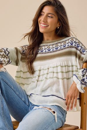 Belle Boho Babydoll Sweater - Altar'd State - 