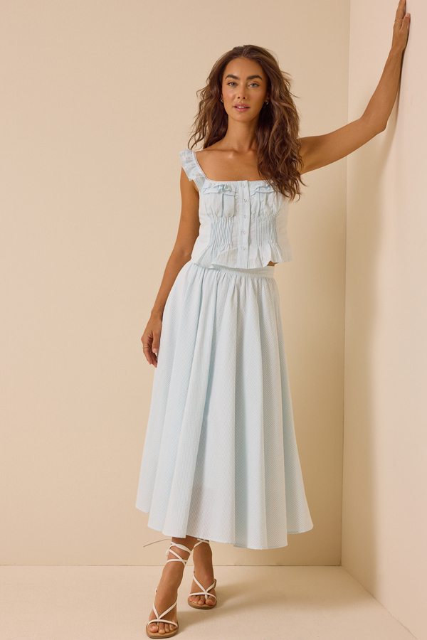 Matilda Stripe Button Front Tank Detail 5 - Altar'd State