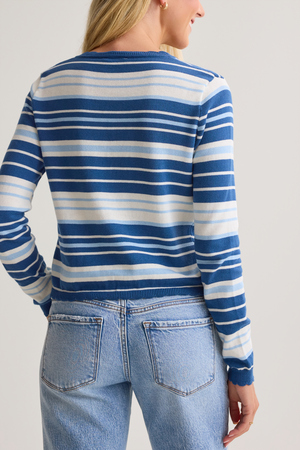 Mia Stripe Scalloped Blouse - Altar'd State - 