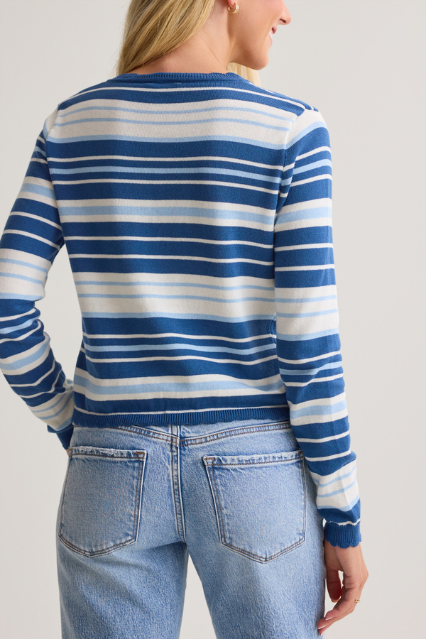 Mia Stripe Scalloped Blouse Detail 4 - Altar'd State