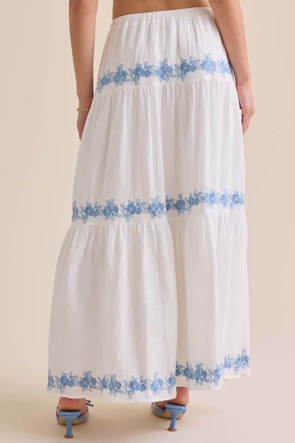 Addy Embroidered Maxi Skirt Detail 5 - Altar'd State