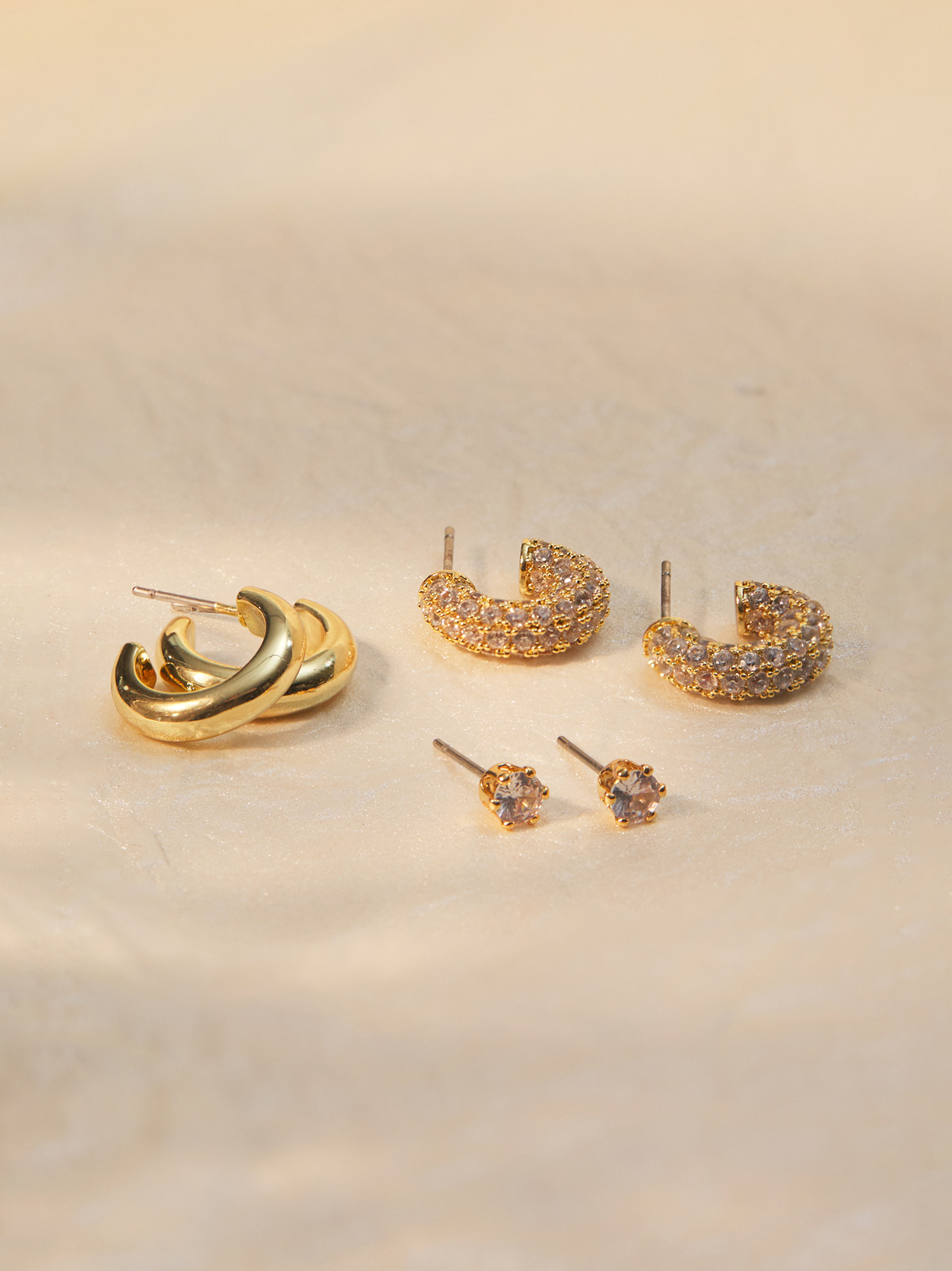 18K Gold Mini Hoop Earring Pack in Gold | Altar'd State
