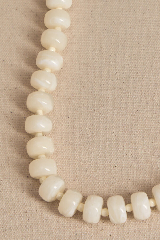 Freya White Beaded Necklace