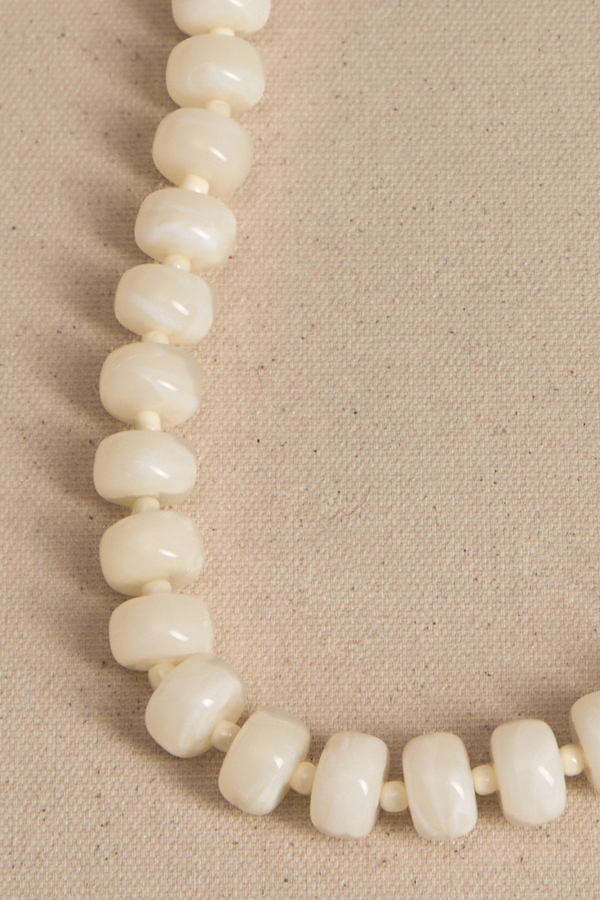Freya White Beaded Necklace Detail 2 - Altar'd State