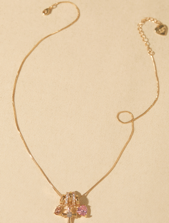 Heart Cross Charm Necklace Detail 1 - Altar'd State