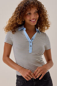 Erina Striped Henley Top - Altar'd State