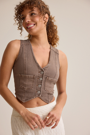 Harlee Denim Vest - Altar'd State - 