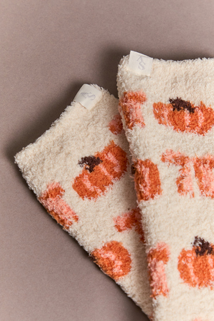 Autumn Pumpkin Fuzzy Socks - Altar'd State - 