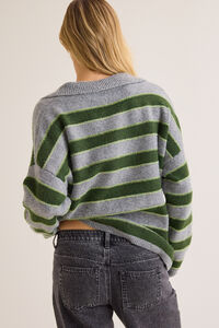 Tallie Striped Collared Sweater Detail 5 - Altar'd State