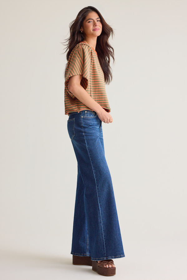 Wilma Striped Boxy Tee Detail 3 - Altar'd State