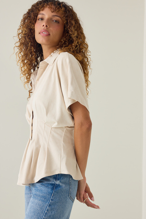 Keziah Suede Short-Sleeve Top - Altar'd State