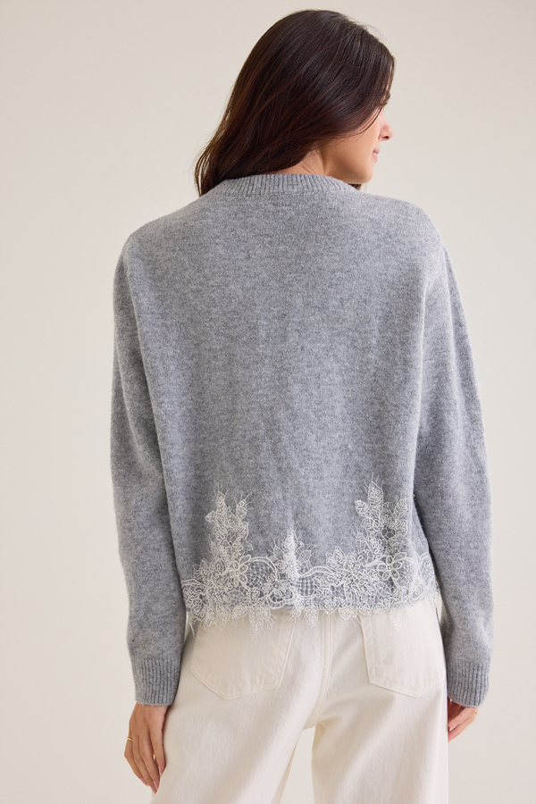 Athena Lace Trim Sweater Detail 4 - Altar'd State
