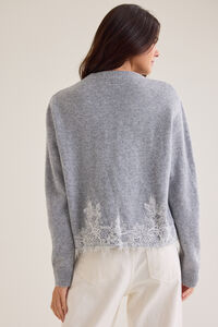 Athena Lace Trim Sweater Detail 4 - Altar'd State