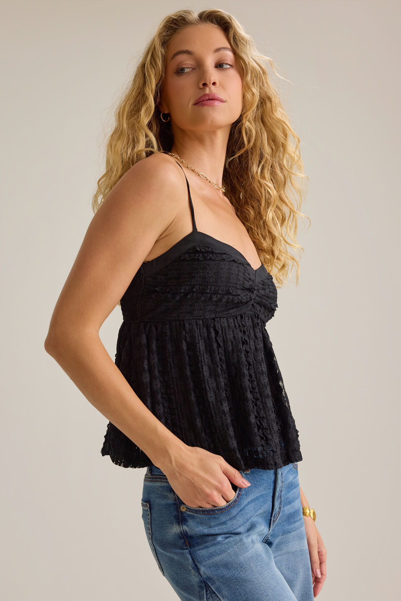 Reeve Lace Ruffle Tank