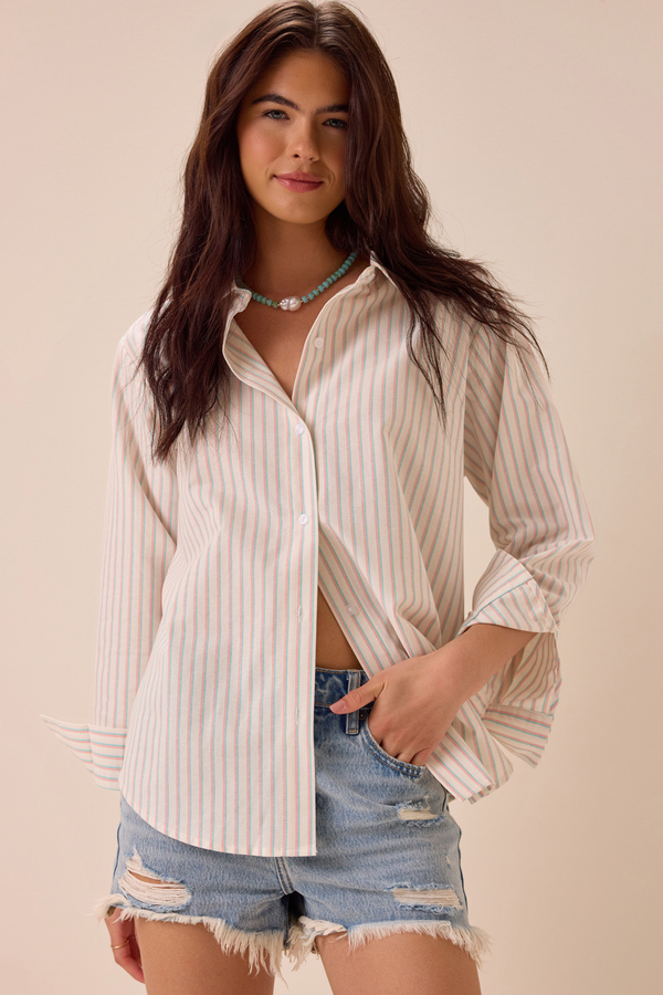 Palmer Stripe Button Up Top - Altar'd State