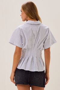 Alexis Stripe Pleated Top Detail 5 - Altar'd State