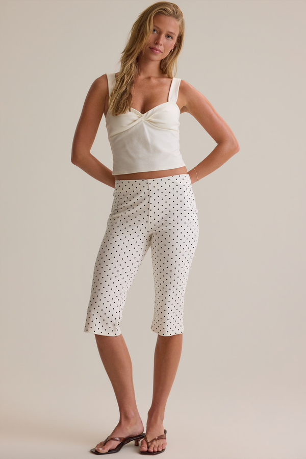 Verona Polka Dot Capri Pant Detail 4 - Altar'd State