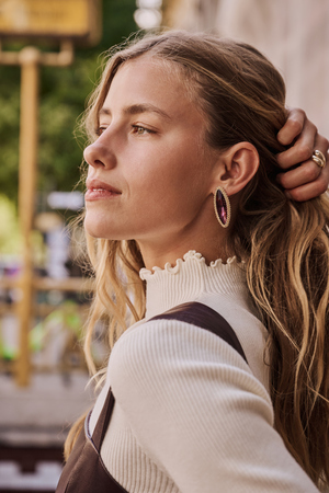 Burgundy Marquise Statement Earrings - Altar'd State - 