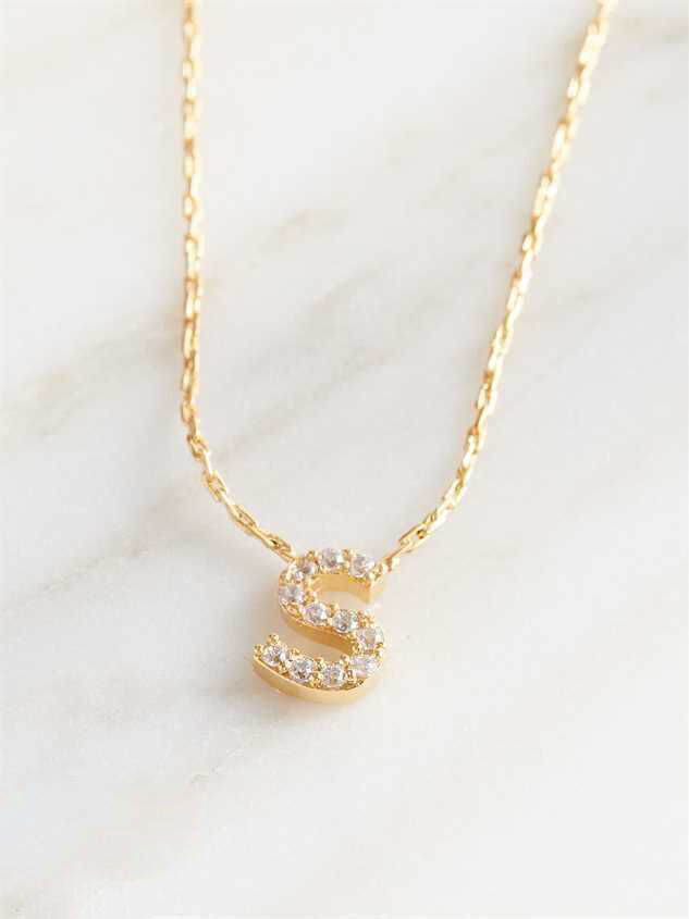 Rhinestone Initial Necklace – S | Altar 