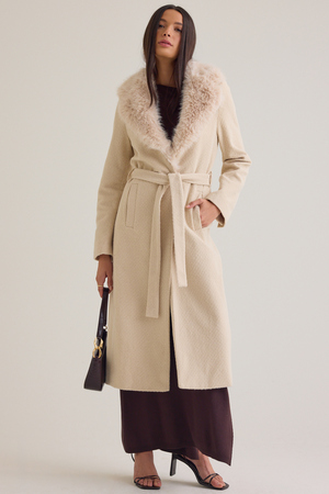 Brooks Faux Fur Trim Coat - Altar'd State