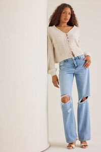 Salome Pointelle Pearl Button Cardigan - Altar'd State