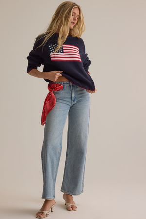 Newport American Flag Contrast Sweater - Altar'd State - 