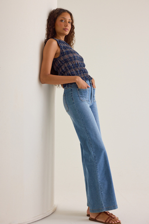 Prestyn High Rise Straight Leg Jeans - Altar'd State - 