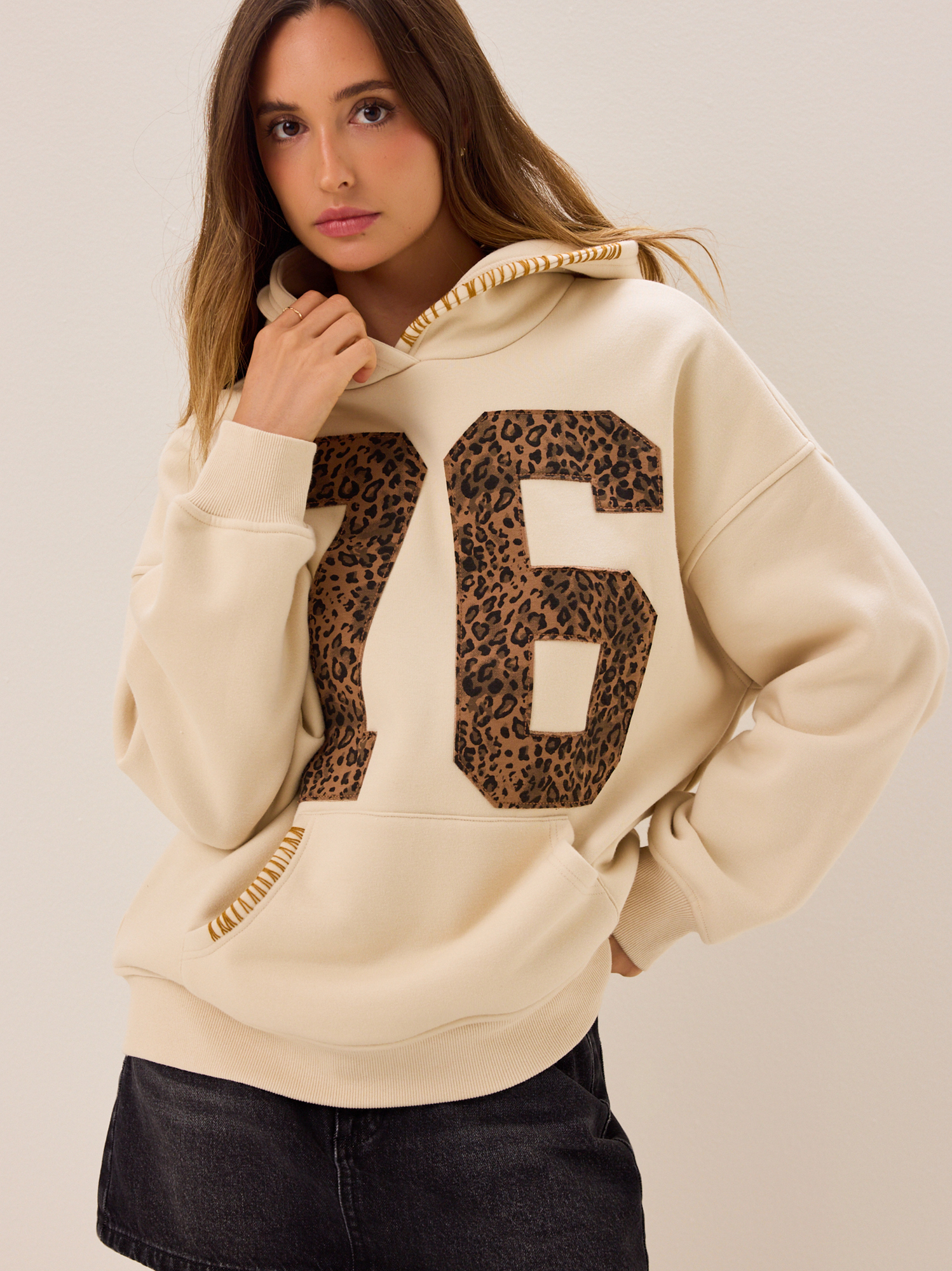Varsity Wild 76 Hoodie in Ivory Multi | Altar'd State