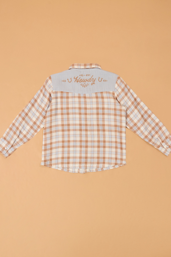 Western Plaid Button Up Shirt Detail 4 - Altar'd State