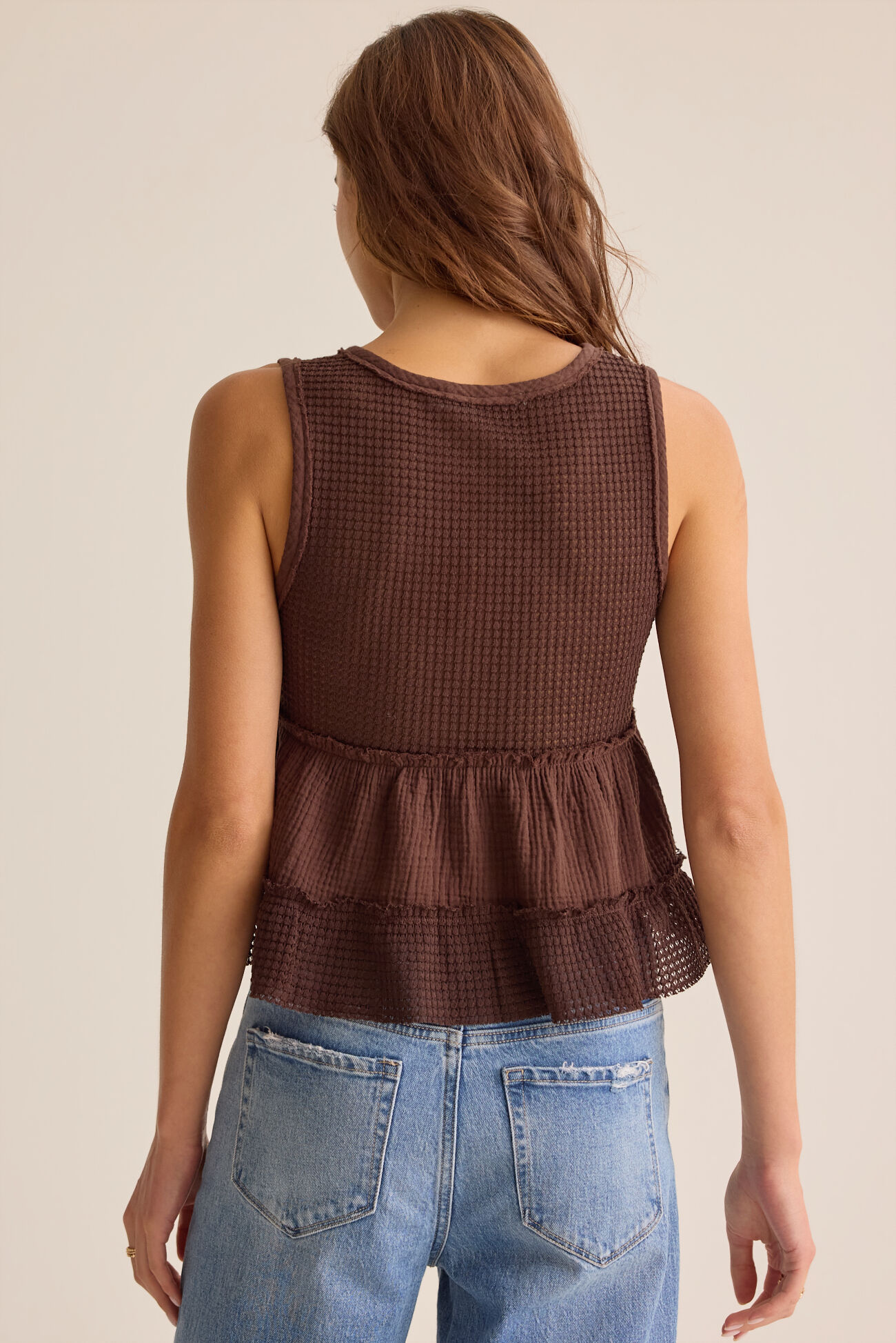 Samara Waffle V Neck Tank