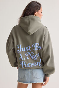 Just Be A Nice Person Hoodie Detail 2 - Altar'd State
