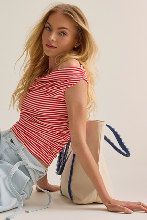 Charla Stripe Boat Neck Top - Altar'd State - 