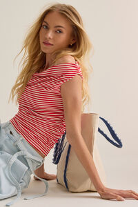 Charla Stripe Boat Neck Top Detail 4 - Altar'd State