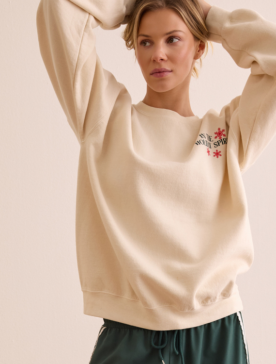 In The Holiday Spirit Graphic Pullover Detail 4 - Altar'd State