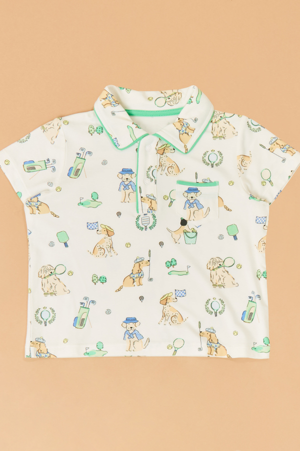 Country Club Dog Polo Shorts Set Detail 2 - Altar'd State
