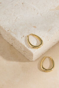 Olivia Oval Gold Hoops Detail 2 - Altar'd State