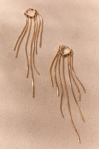 Millie Gold Droop Dangle Earrings Detail 3 - Altar'd State