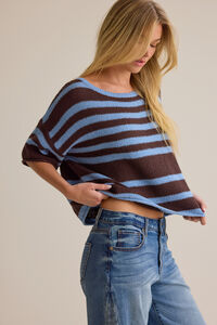Bailey Striped Sweater Tee Detail 2 - Altar'd State